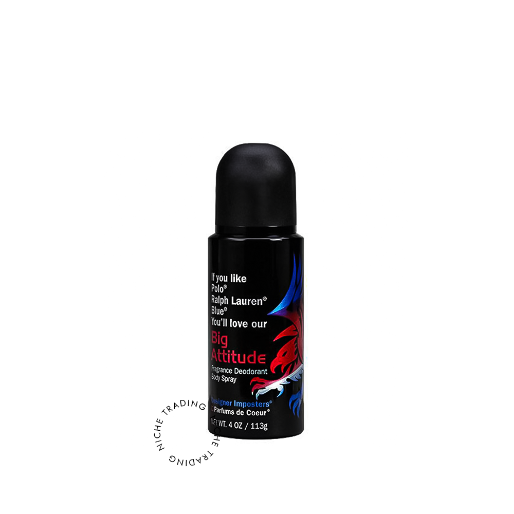 Designer Imposter Big Attitude Body Spray for Men 113g - Designer Imposter | Niche Trading Qatar