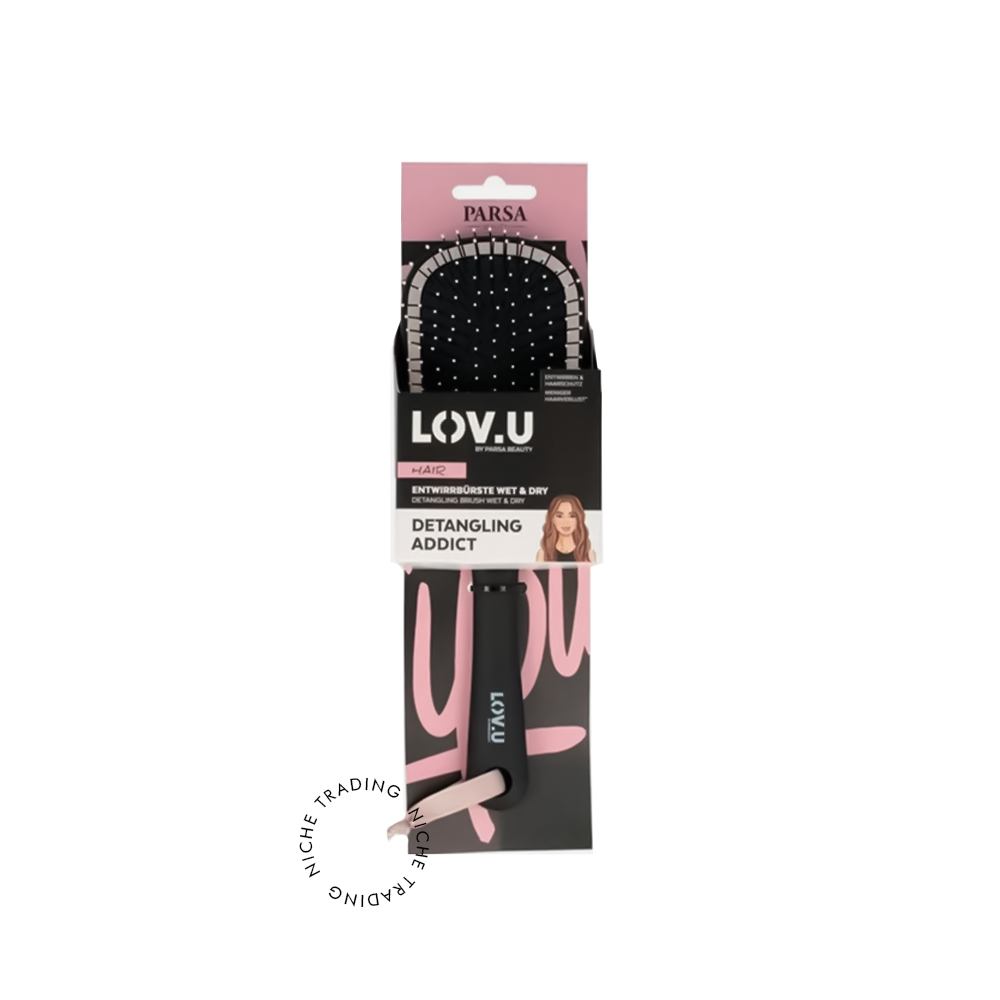 Parsa Hair Brush Lov.u Large Oval Pink 1pc - Parsa | Niche Trading Qatar