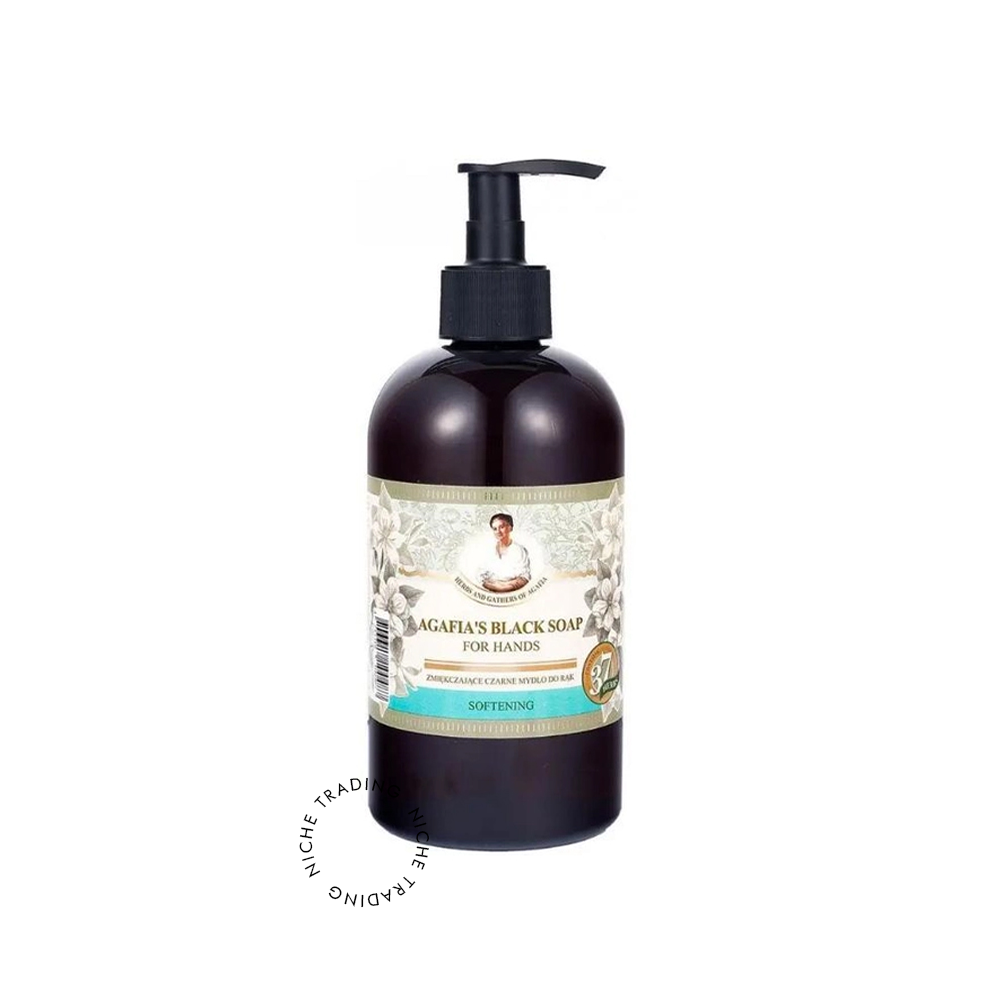 Softening Agafias Black Soap for Hands, 500ml - Recipes of Grandma Agafia | Niche Trading Qatar