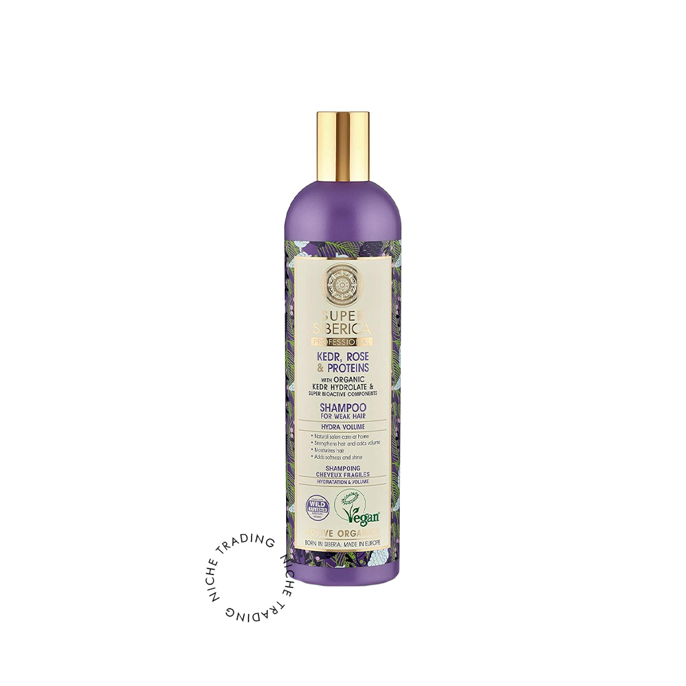 Super Siberica Kedr, rose & proteins. Shampoo for Weak Hair, 400ml