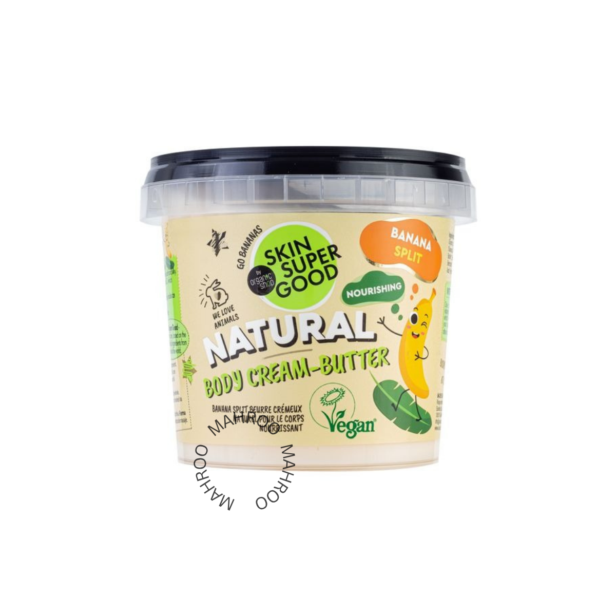 Skin Super Good زبدة كريم الجسم الطبيعية، موز بالكريمة، 360 مل