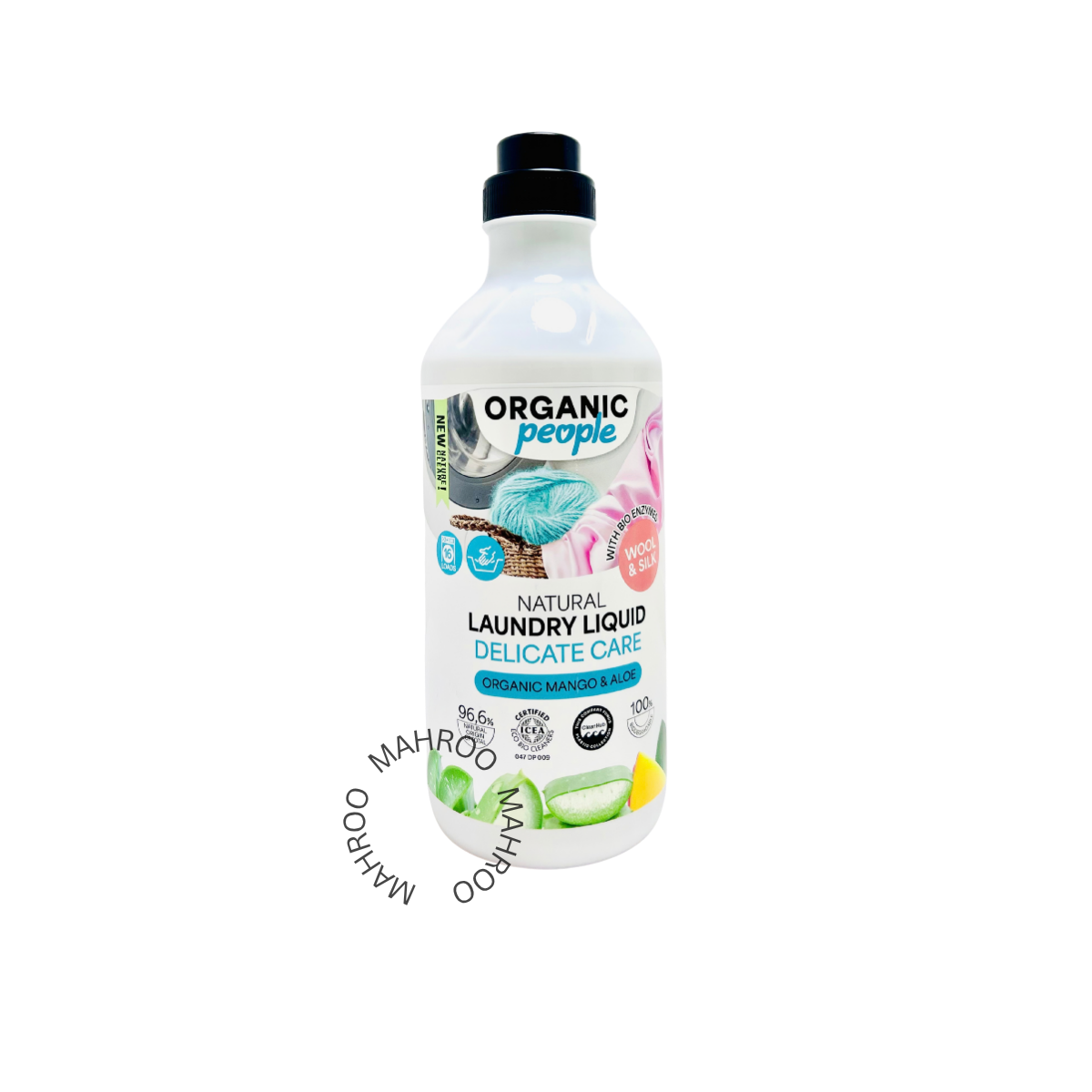 ORGANIC PEOPLE - LAUNDRY WASHING ECO GEL FOR ALL TYPES OF FABRICS. MANGO & PAPAYA 1000 ML..