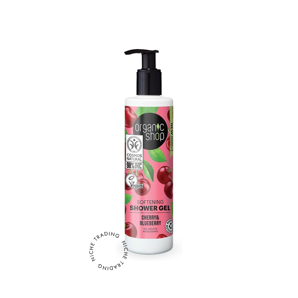 OS Softening Shower Gel Cherry and Blueberry, 280ml - Organic Shop | Niche Trading Qatar
