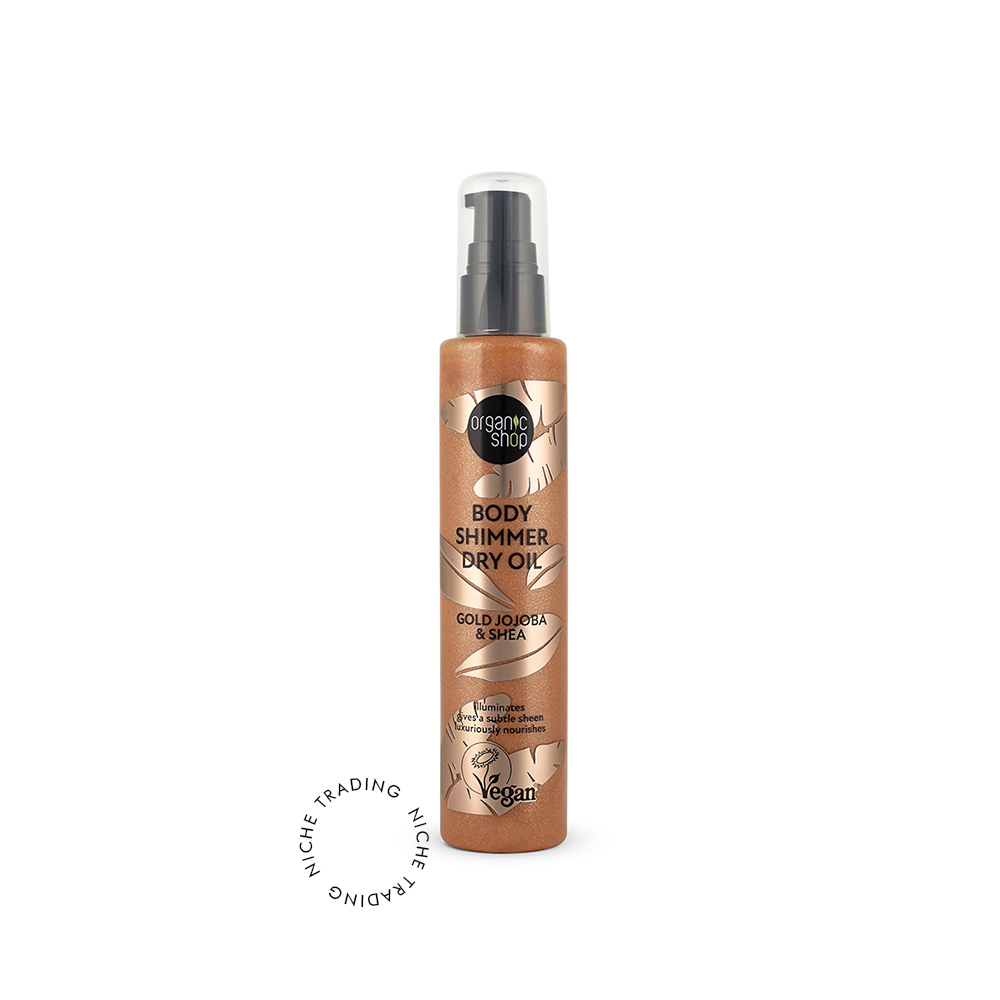 OS Body Shimmer Dry Oil. Gold Jojoba & Shea, 100ml - Organic Shop | Niche Trading Qatar