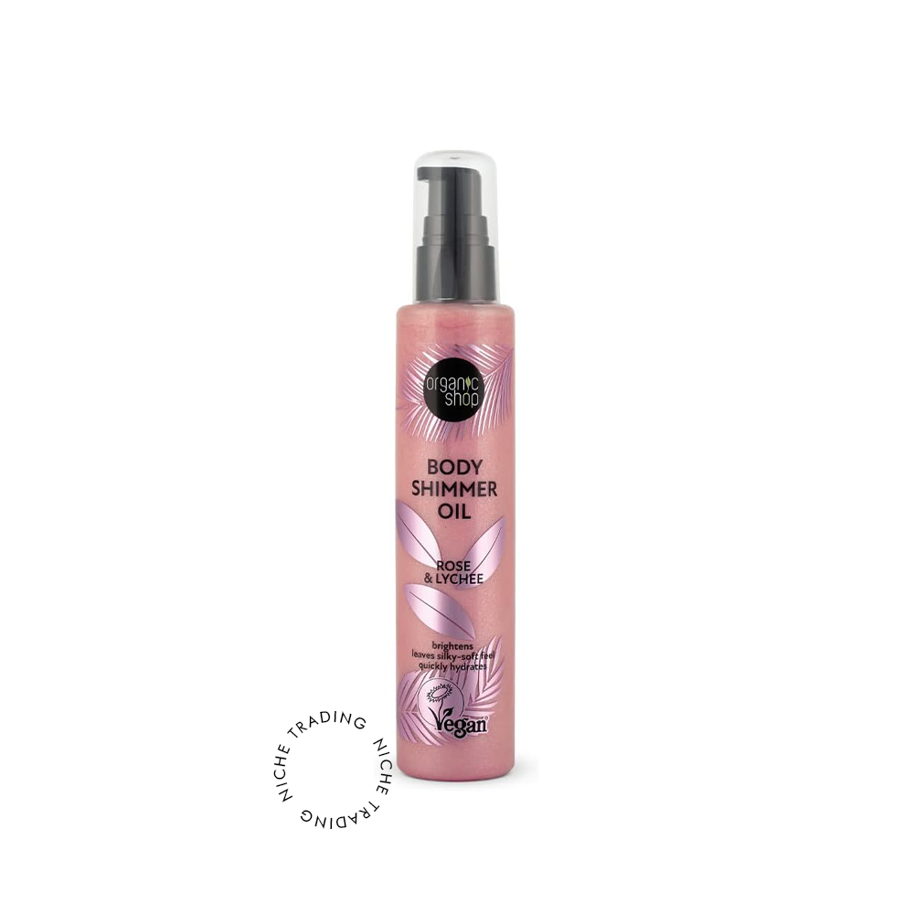 OS Body Shimmer Oil Rose & Lychee, 100ml - Organic Shop | Niche Trading Qatar