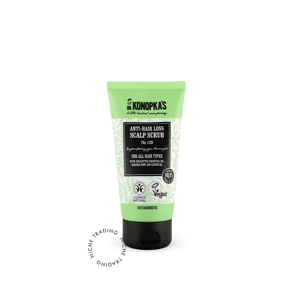Anti-Hair Loss Scalp Scrub №129 for All Hair Types 150ml - Dr. Konokpa | Niche Trading Qatar
