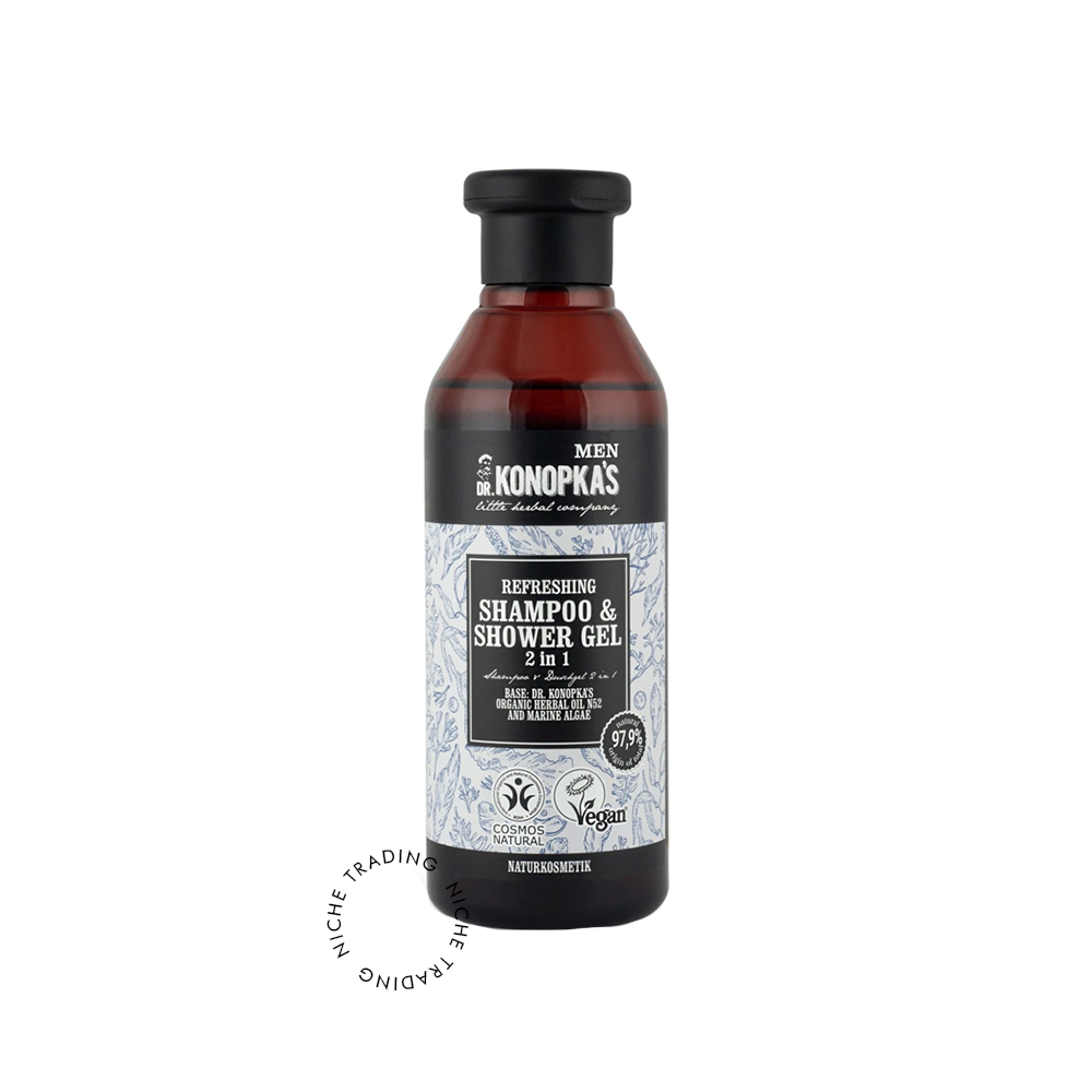 Men Refreshing Shampoo & Shower Gel 2in1, 280ml - Dr. Konokpa | Niche Trading Qatar
