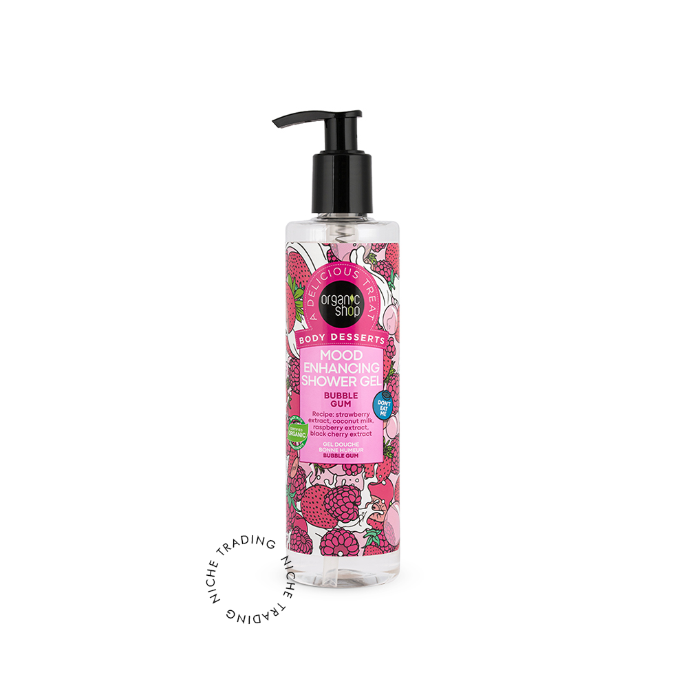 Organic Shop Body Desserts Mood Enhancing Shower Gel Bubble Gum, 280ml - Organic Shop | Niche Trading Qatar