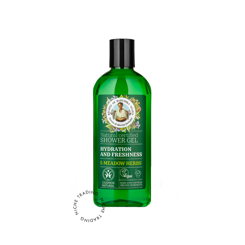 Rba. Natural Certified Shower Gel Hydration and Freshness, 260ml - Recipes of Grandma Agafia | Niche Trading Qatar