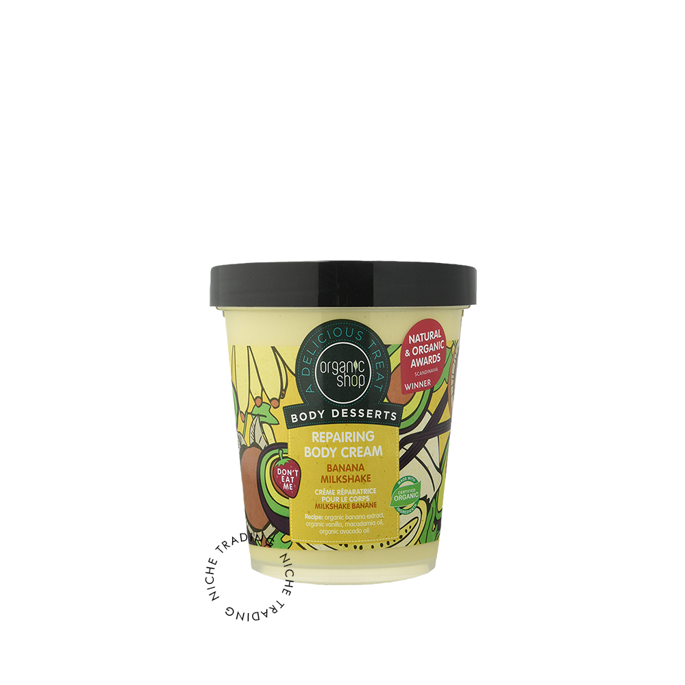 Organic Shop Body Dessert Banana Milkshake Repairing Body Cream, 450ml