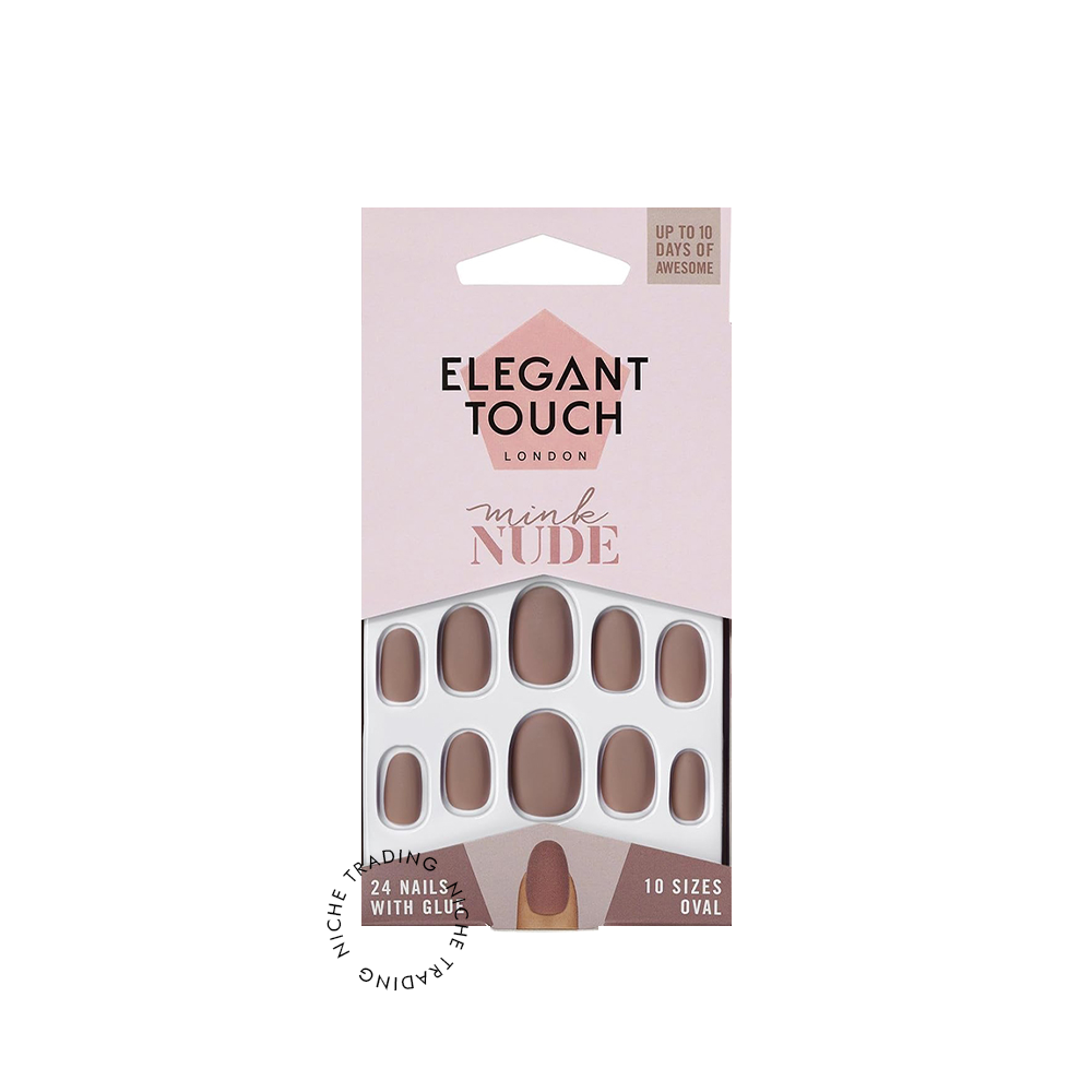 Et - Nude Nails - Mink 24 with Glue - Elegant Touch | Niche Trading Qatar