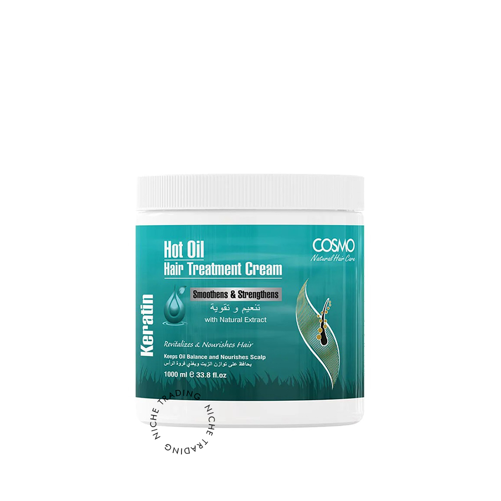 Cosmo Hot Oil Hair Treatment Cream Keratin Oil 1000ml - Cosmo | Niche Trading Qatar