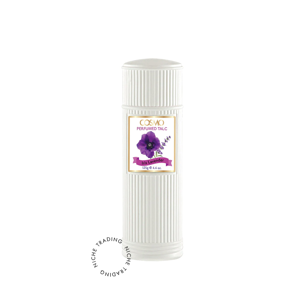 Cosmo Perfumed Talc Iris Lavender 125gm