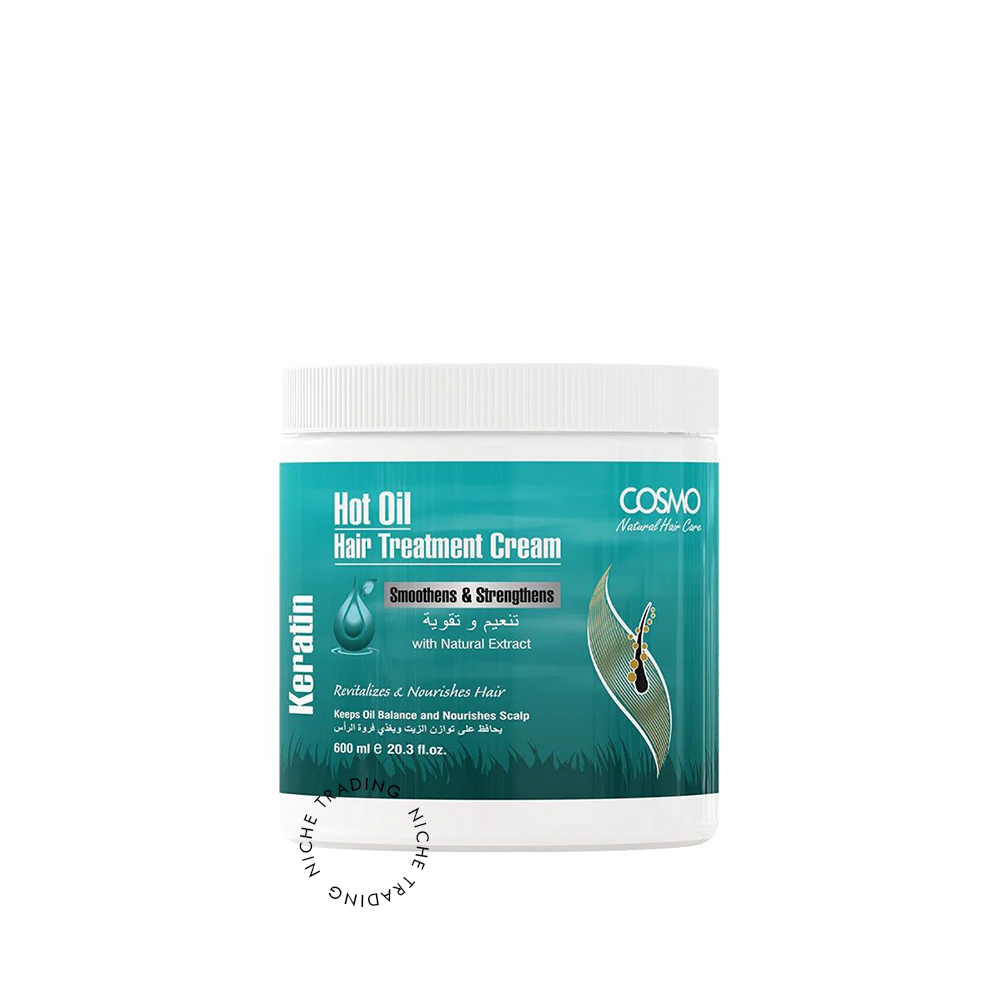 Cosmo Hot Oil Hair Treatment Cream Keratin 600ml - Cosmo | Niche Trading Qatar
