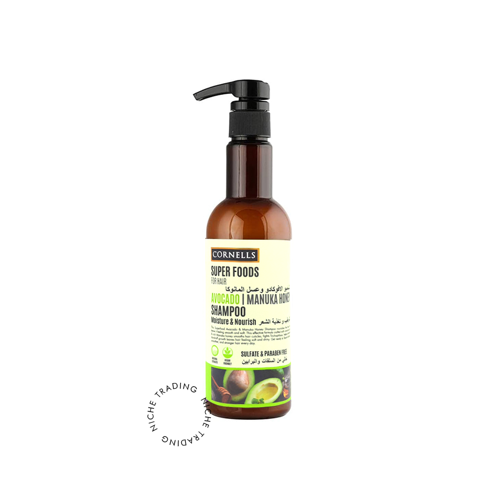 Cornells Super Foods for Hair Avocado Manuka Honey Shampoo Rd..wrap 500ml