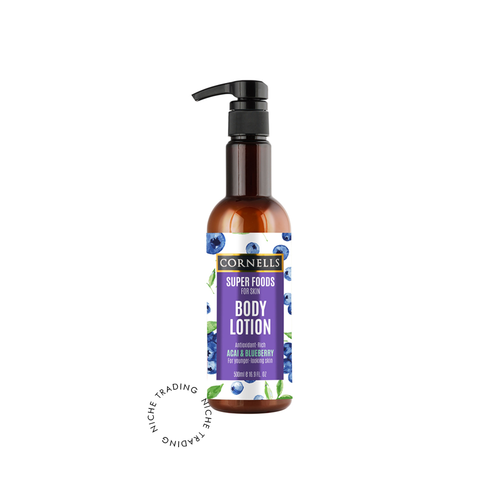 Cornells Acai & Blue Berry Body Lotion Super Foods for Skin 500ml - Cornells | Niche Trading Qatar