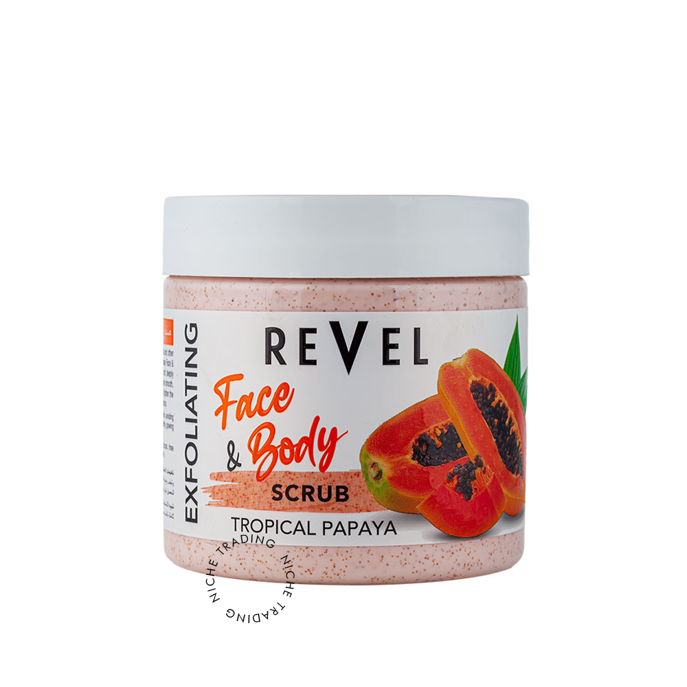 Revel Tropical Papaya Exfoliating Scrub Face & Body 475ml