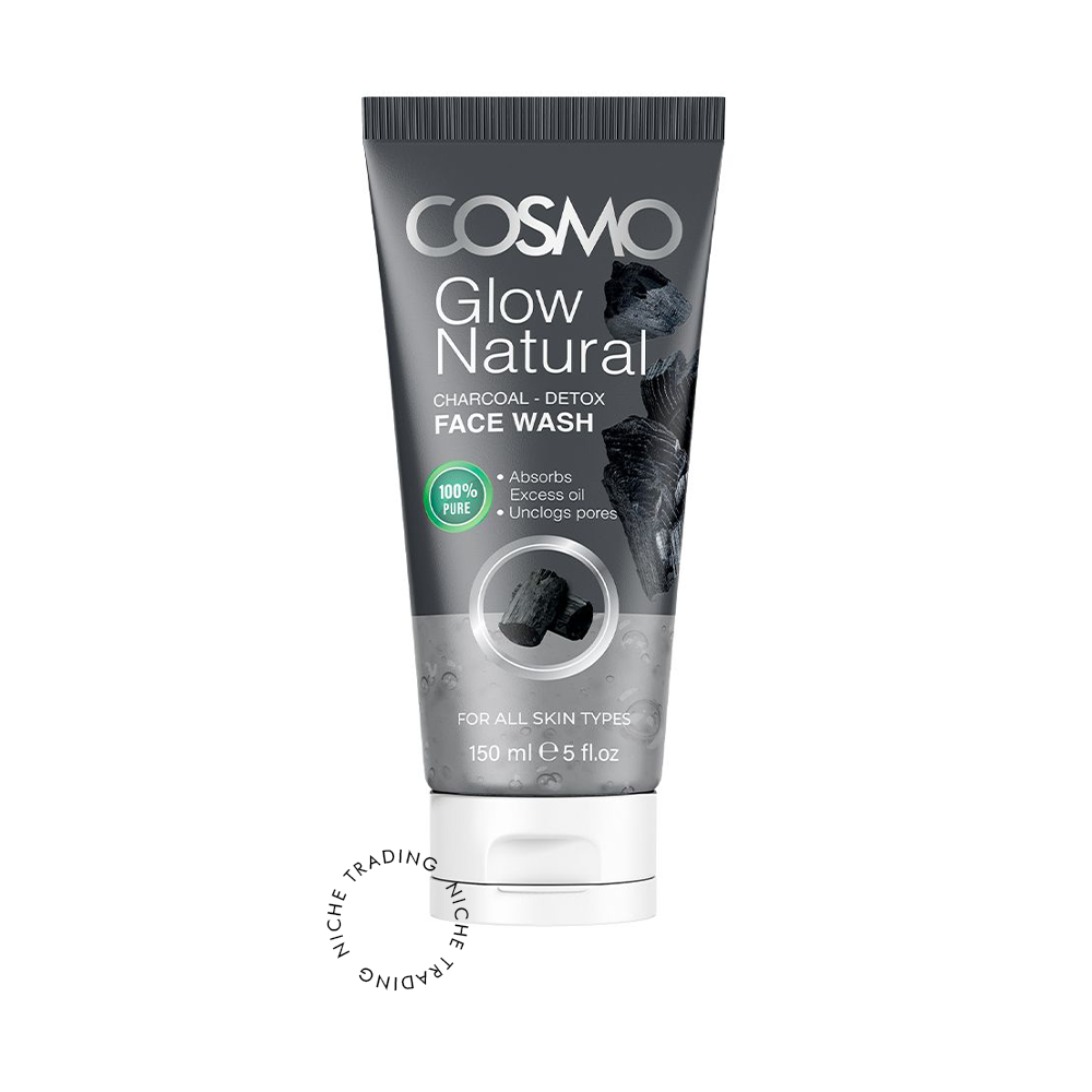 Cosmo Charcoal Glow Natural Face Wash 150ml - Cosmo | Niche Trading Qatar