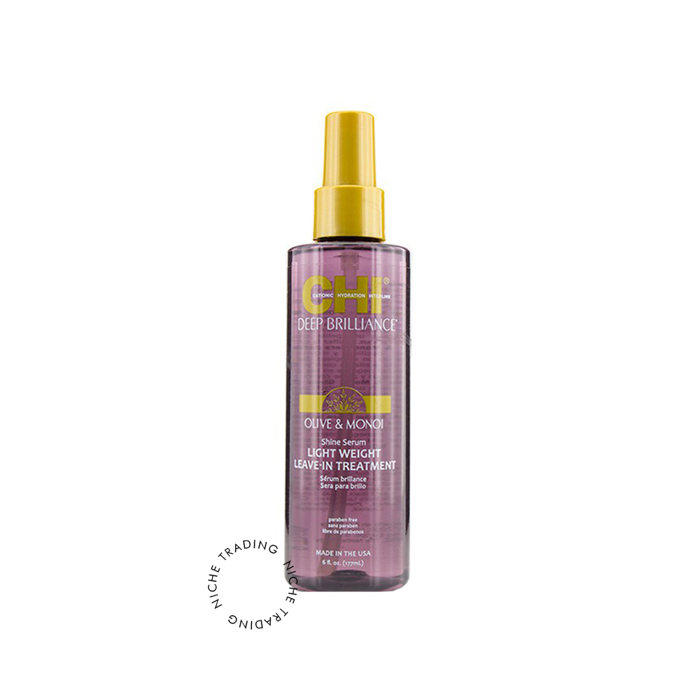 Chi Deep Brilliance Olive & Monoi Shine Serum Light Weight Leave-In Treatment 6floz