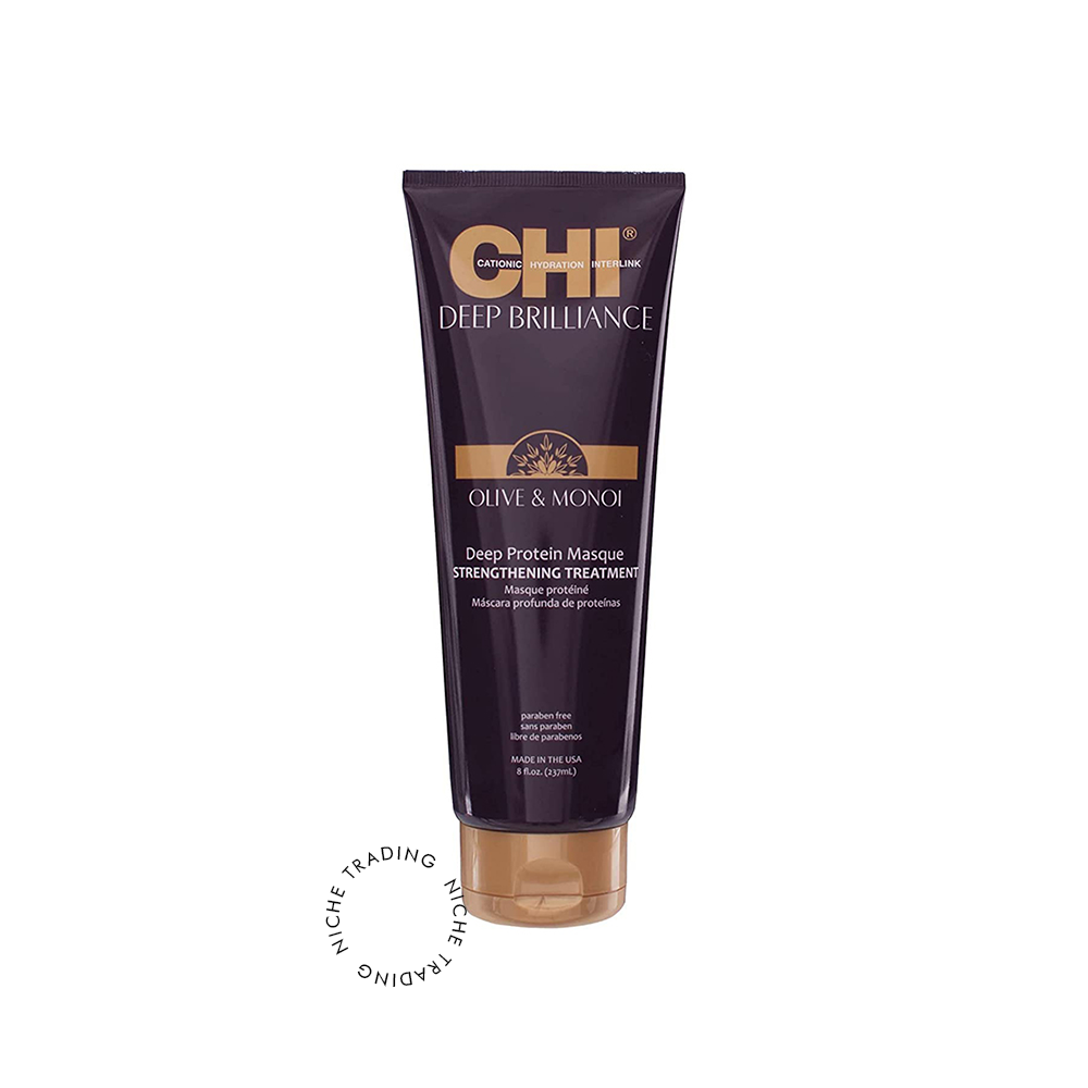 Chi Deep Brilliance Olive & Monoi Deep Protein Masque Strengthening Treatment 8floz