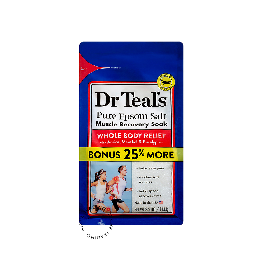 Dr. Teals Dr Teals Pure Epsom Salt Muscle Recovery Soak with Arnica, Menthol & Eucalyptus, 2.5 Lbs 1133 gm