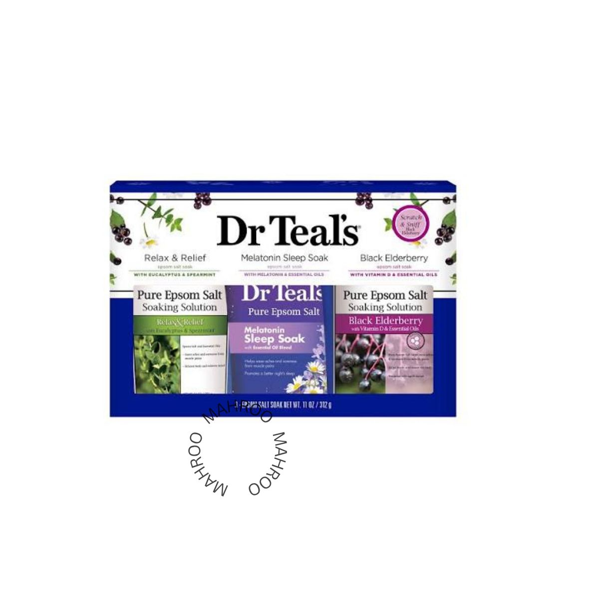Dr. Teals Eucalyptus/Melatonin/Berry 11oz Epsom Salt Trio Gift Set