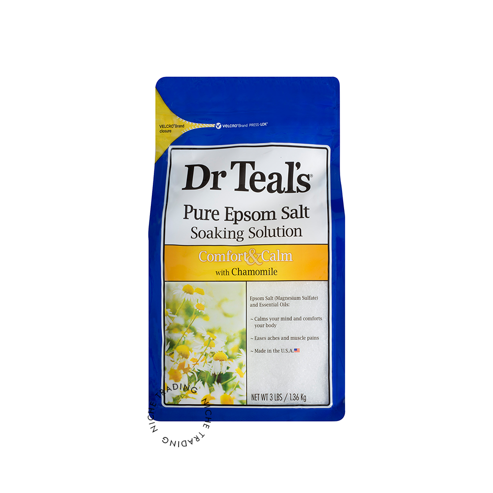 Dr. Teals Epsom Salt Calm Soaking Solution in Chamomile 1.36kg - Dr. Teal's | Niche Trading Qatar