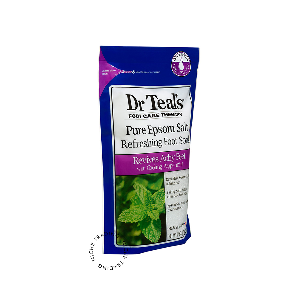 Dr. Teals Therapeutic Solutions 2 Lb. Epsom Salt Foot Soak in Cooling Peppermint 450 gm
