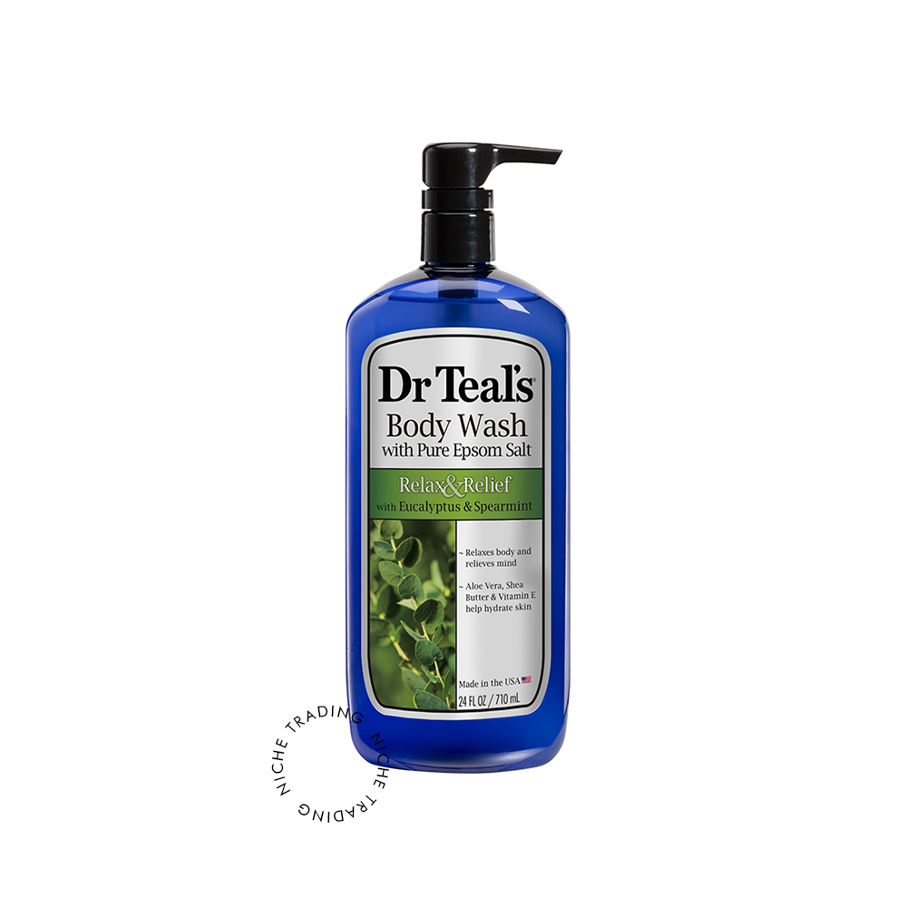 Dr Teals Body Wash with Pure Epsom Salt Body Wash 710ml Relax & Relief Body Wash with Eucalyptus & Spearmint for Women 710 m