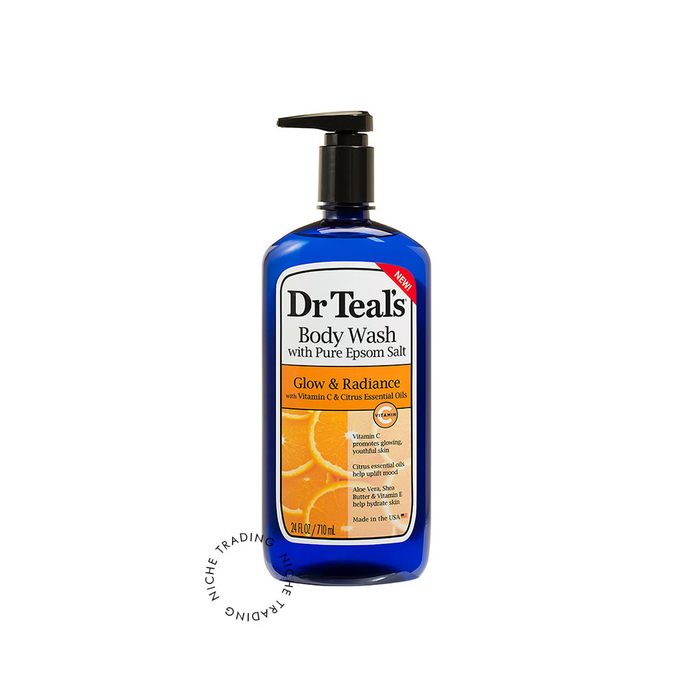 Dr Teal S Glow & Radiance Body Wash with Vitamin C and Citrus Essential Oils 710ml