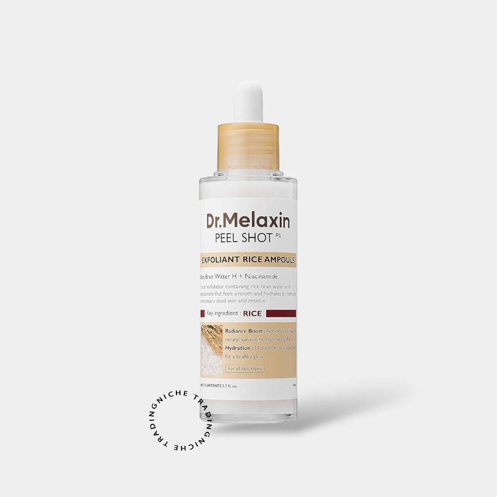Dr. Melaxin Peel Shot Rice Exfoliating Ampoule 80ml - Dr. Melaxin | Niche Trading Qatar
