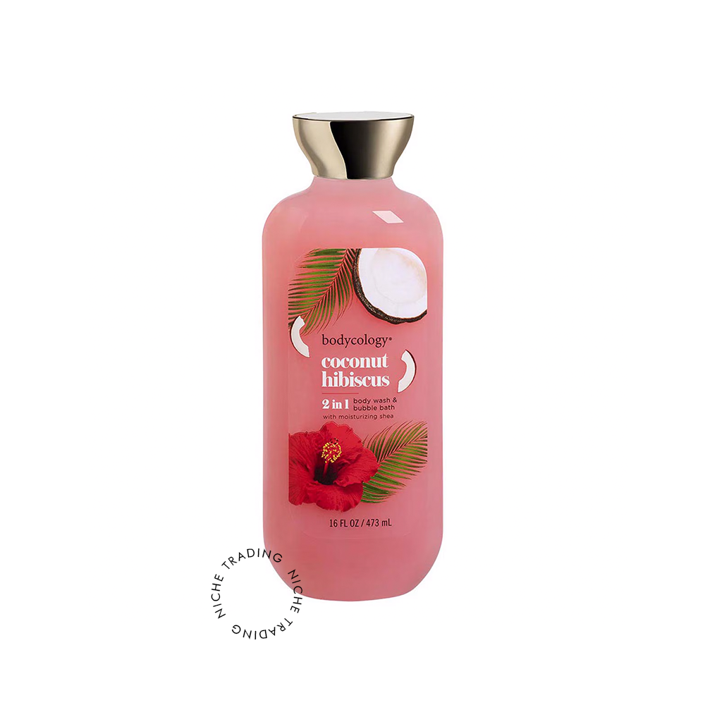 Bodycology 2-in-1 Body Wash & Bubble Bath, Coconut Hibiscus, 16floz.